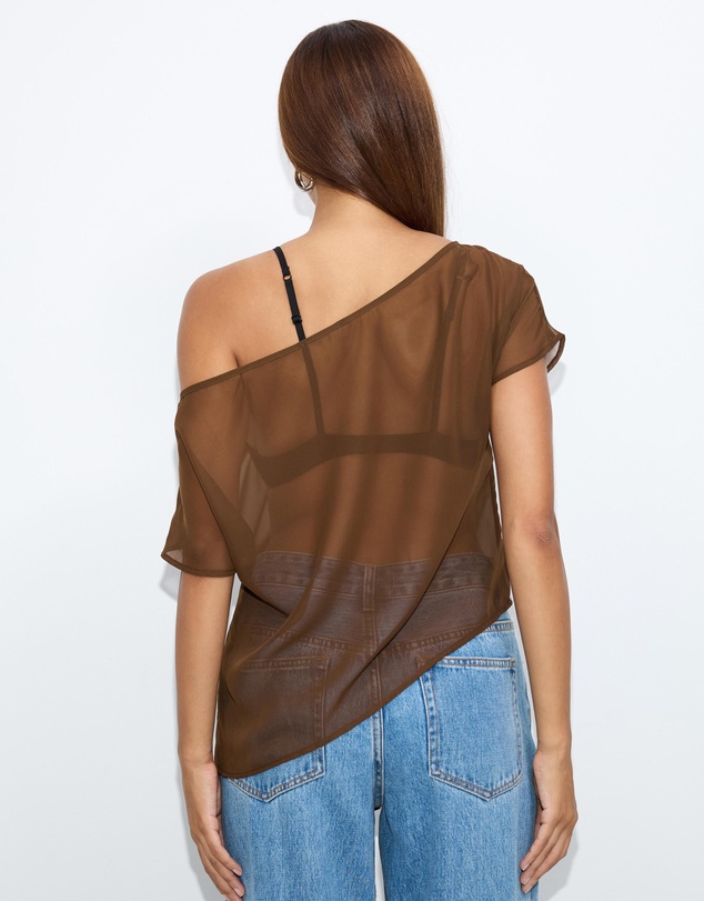 Dazie - Ava Chiffon Asymmetrical Top