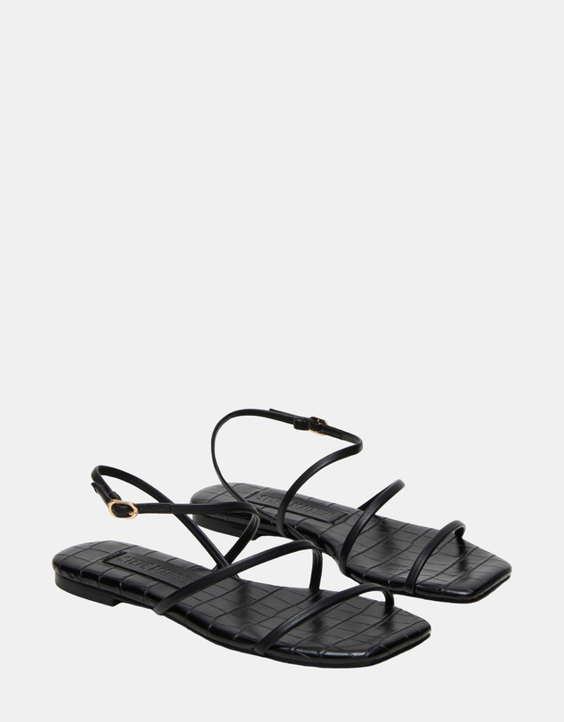 Steve Madden - Tango Black Leather Sandals