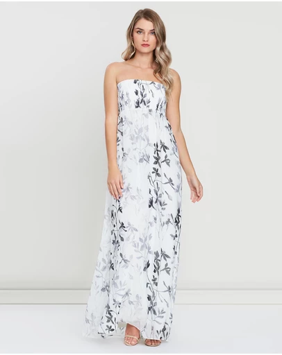 SKIVA - Strapless Print Maxi Dress