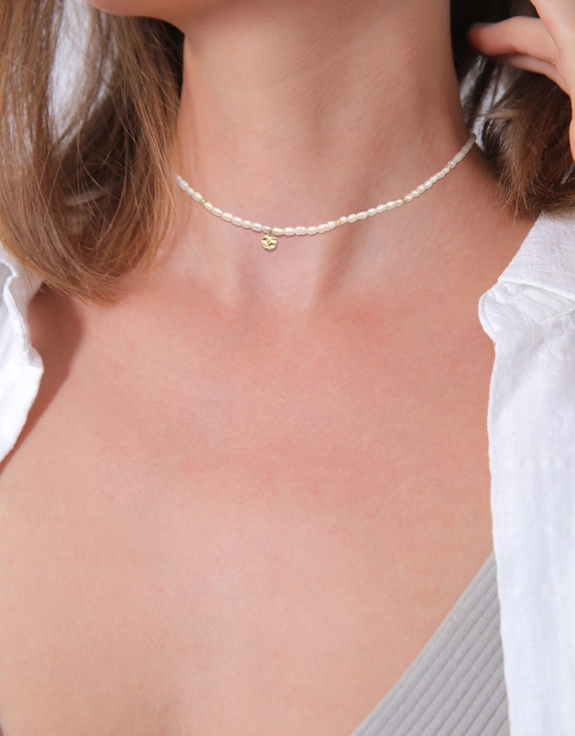 Elli Jewelry - Necklace Choker Disc 925 Sterling Silver Gold-Plated