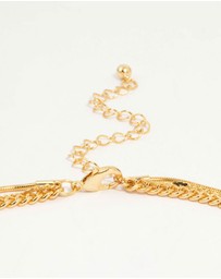 Lovisa - Gold Plated Cross & Chain Layered Necklace
