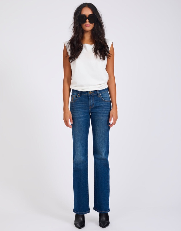 ONE TEASPOON - Alice Low Waist Bootcut Denim Jeans - Indigo Blue