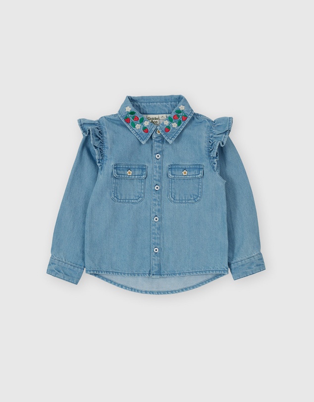 Goldie + Ace - Wild Strawberry Chambray Shirt - Babies-Kids