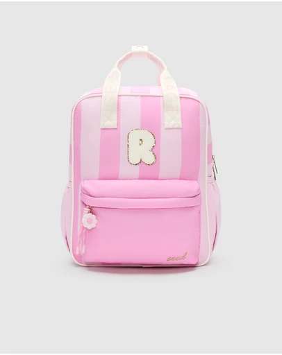 Seed Heritage - PINK STRIPE INITIAL BACKPACK