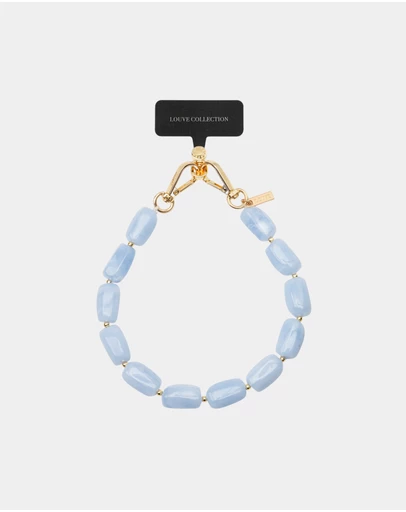 LOUVE COLLECTION - Universal Phone Strap Connector (Black) + Abbey Ocean Breeze Wristlet