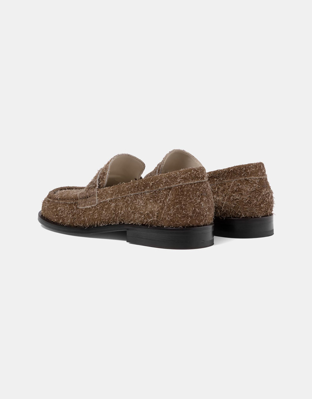Duke + Dexter - Willis Khaki Hairy Suede Penny Loafers