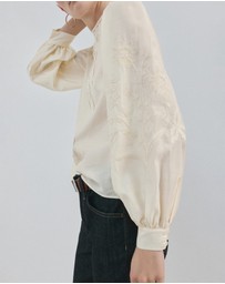 M.N.G - Cotton Blouse With Floral Embroidery