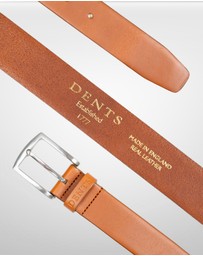 DENTS - Heritage Full Grain Leather Belt with Satin Nickel Buckle