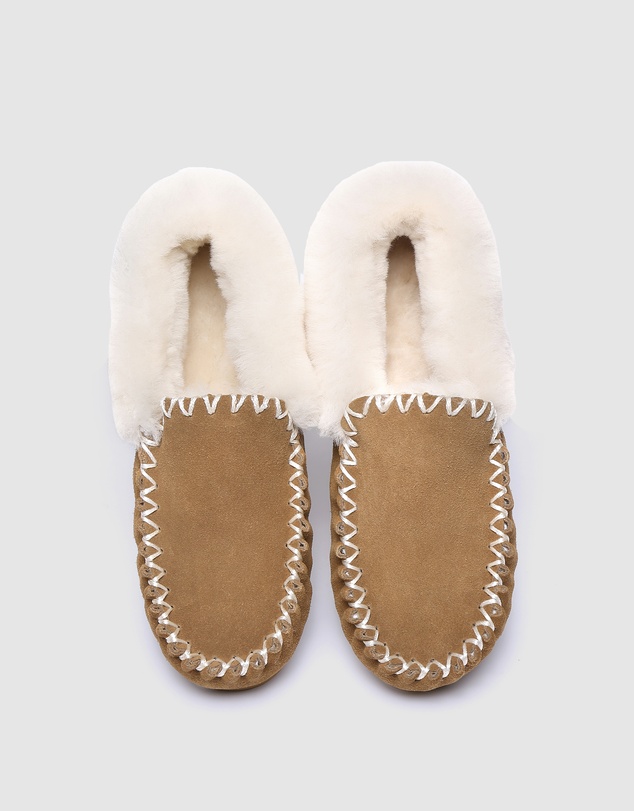 EVERAU - Australian Shepherd Ugg Popo Moccasins Cow Suede Upper Moccasins