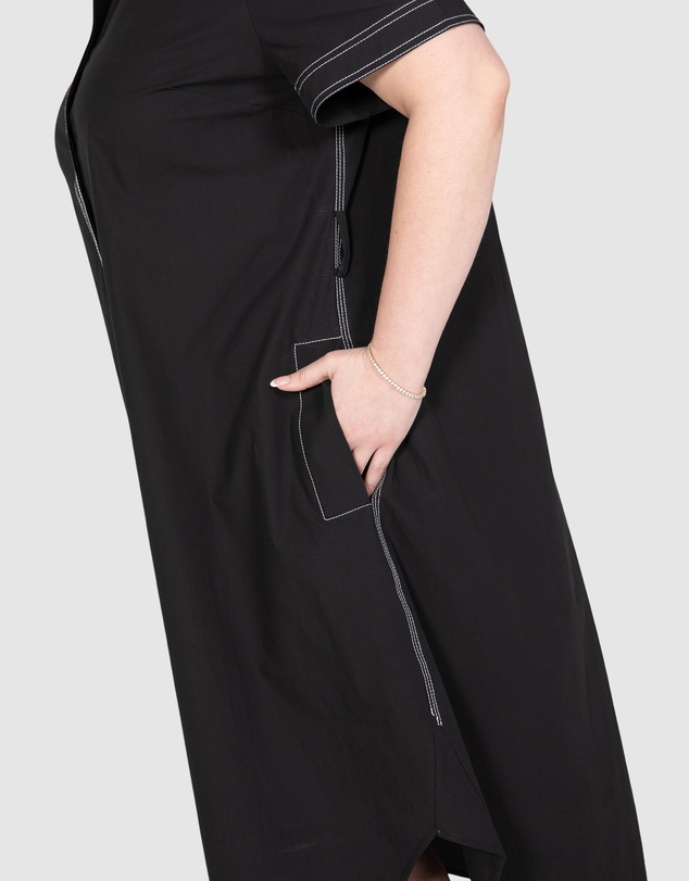 Love Your Wardrobe - Alyssa Contrast Stitch Dress
