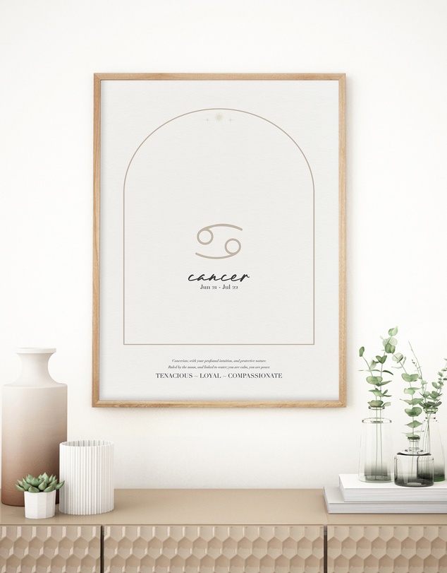 Olive et Oriel - Cancer Zodiac Art Print A3