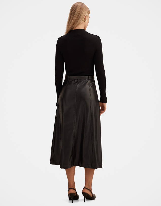 Forever New - Monique Vegan Leather A-Line Dress