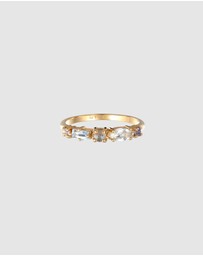 Elli Jewelry - Ring Gemstone Party 925 Sterling Silver Gold-Plated