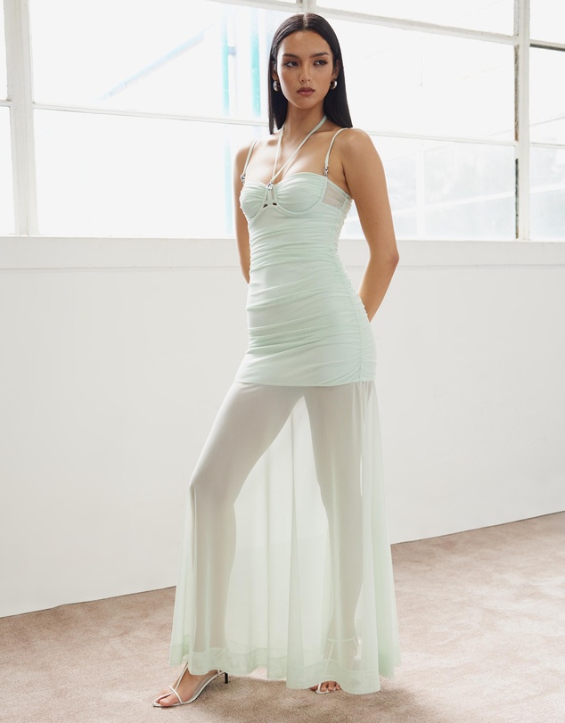 Lover - Carla Bustier Mesh Maxi Dress