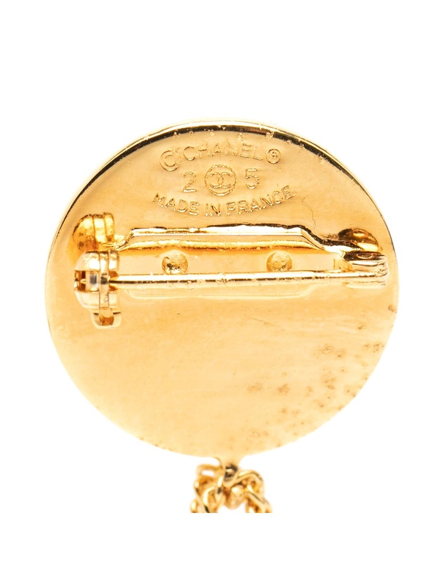 Pre-Loved by Azura Reborn - Pre-Loved CC Gold Plated Quilted Flap Bag Medallion Brooch