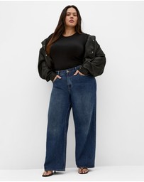 City Chic - Plus size Harley Fit Talia Wide Leg Short Jean - dark wash