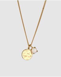 Elli Jewelry - Necklace Opal Circle 925 Sterling Silver Gold-Plated
