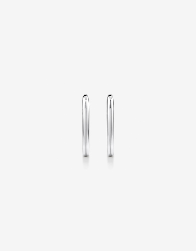 Michael Hill - Huggie Paperclip Earrings in Silver