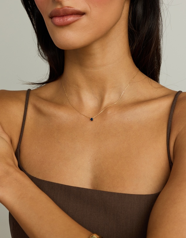Michael Hill - Australian Sapphire Round Cut Necklace in 10kt Yellow Gold