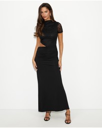 Dazie - Romance Cutout Lace Maxi Dress