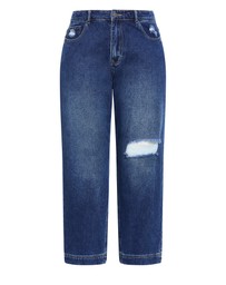 City Chic - Plus size Harley Fit Kenia Straight Jean - mid wash