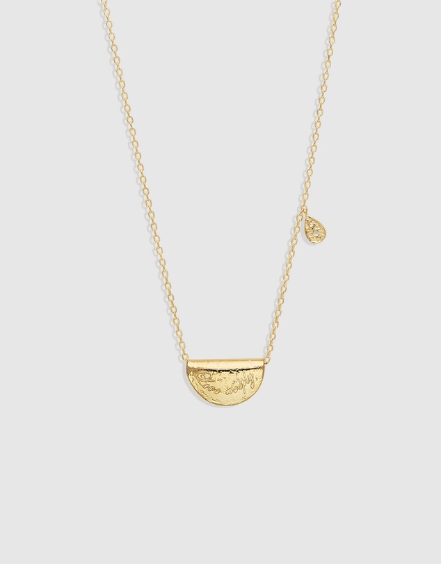 By Charlotte - Gold Lotus Birthstone Necklace - June