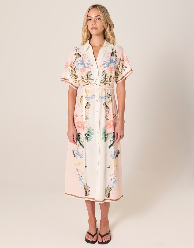 Fate + Becker - Solara Placement Print Shirt Dress