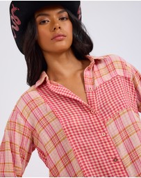 ONE TEASPOON - Flannel Checked Cotton Muslin Shirt