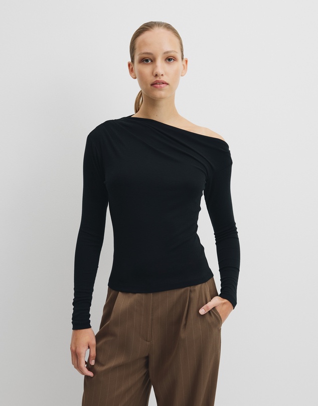 Country Road - One Shoulder Long Sleeve Top