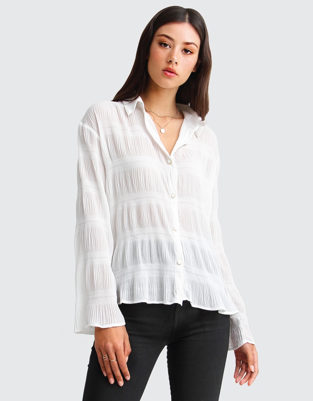 Belle & Bloom - Yoko Shirred Chiffon Blouse