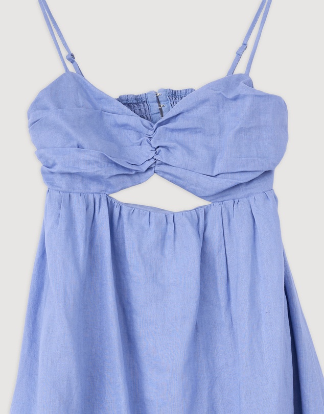 Revibe - Repaired AERE Saige Linen Midi Dress - AU 12