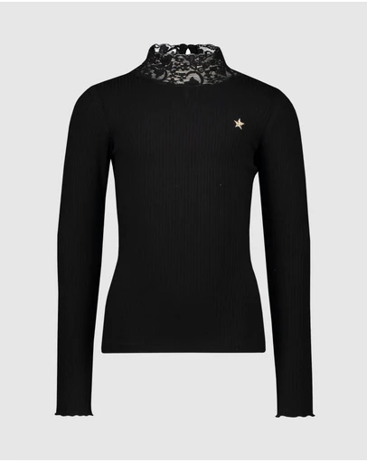 Like FLO - Long Sleeve Lace Turtleneck Top - Kids-Teens