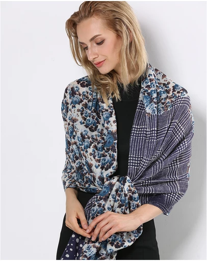 Ozwear Connection Uggs - Ugg 100% Australian Merino Wool Scarf Purplish Blue and Check