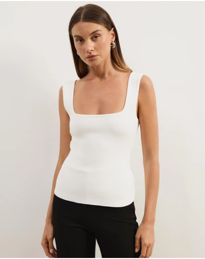 Atmos&Here - Gia Square Neck Knit Top