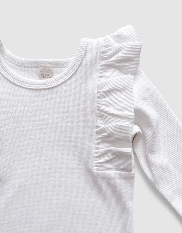 WITH LOVE FOR KIDS - Shimmy Thick Ribbed Long Sleeve Top - Kids