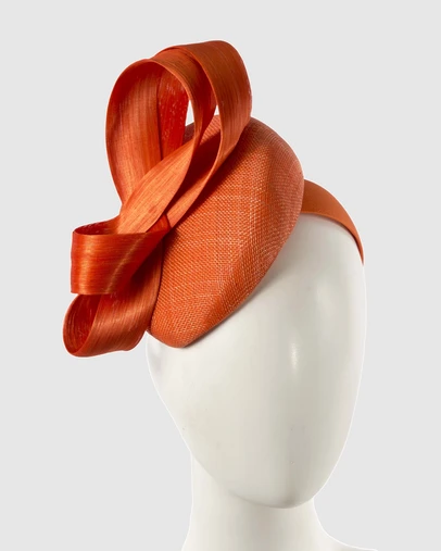 Max Alexander - Orange Pillbox Racing Fascinator