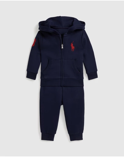 Polo Ralph Lauren - Big Pony Fleece Hoodie & Jogger Pants Set - Babies