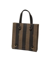 Pre-Loved by Azura Reborn - Pre-Loved Pequin Coated Canvas Logo Convertible Tote