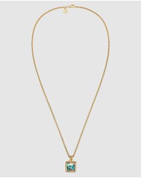 Haze & Glory - ICONIC EXCLUSIVE - Necklace Turquoise Square 925 Sterling Silver Gold-Plated