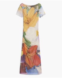 Desigual - Midi Tulle Dress with Flowers