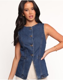 Petal & Pup - Nessa Denim Vest - Blue