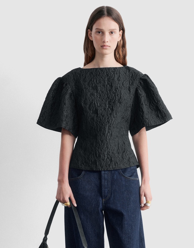 & Other Stories - Jacquard Puff-Sleeve Top