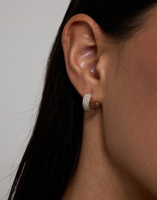 Michael Hill - Reversible Huggie Earrings With Cubic Zirconia In Sterling Silver