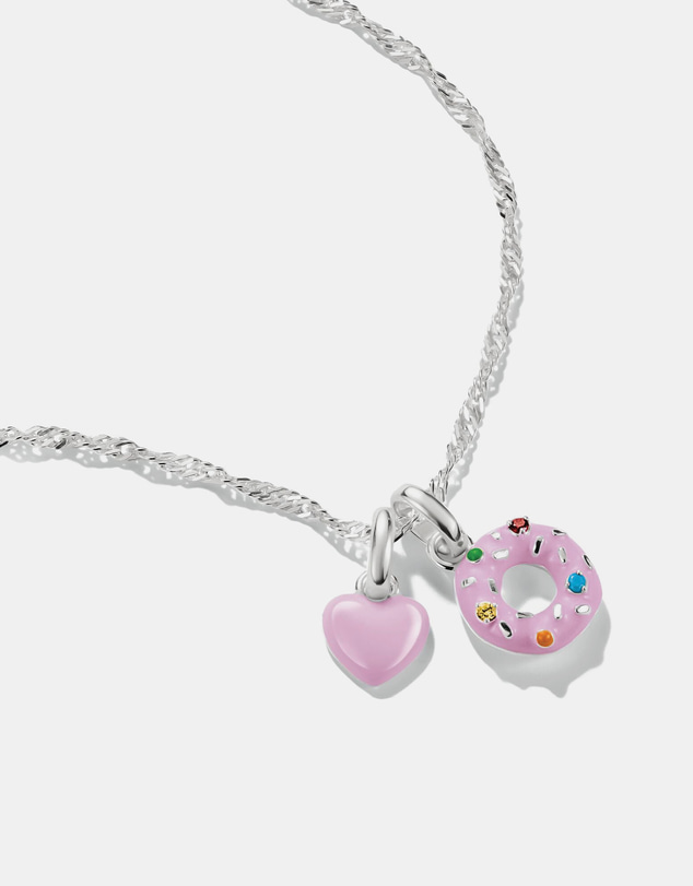 THOMAS SABO - Silver-Plated Pink Enamel Heart Charm