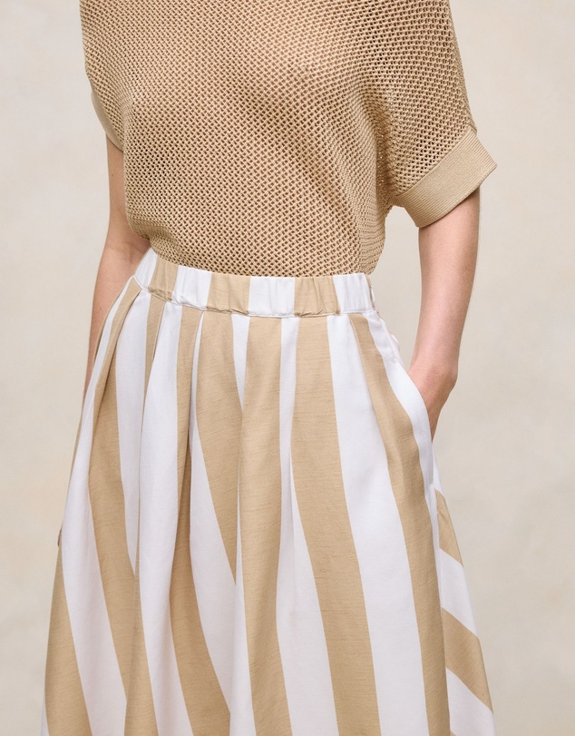 Trenery - Cabana Stripe Skirt in Sand