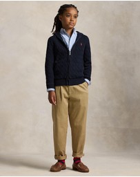 Polo Ralph Lauren - Cable Cotton Hooded Full-Zip Sweater - ICONIC EXCLUSIVE - Teens