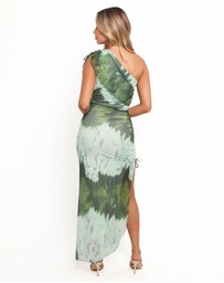 Petal & Pup - Adalynn One Shoulder Midi Dress - Blue/Green
