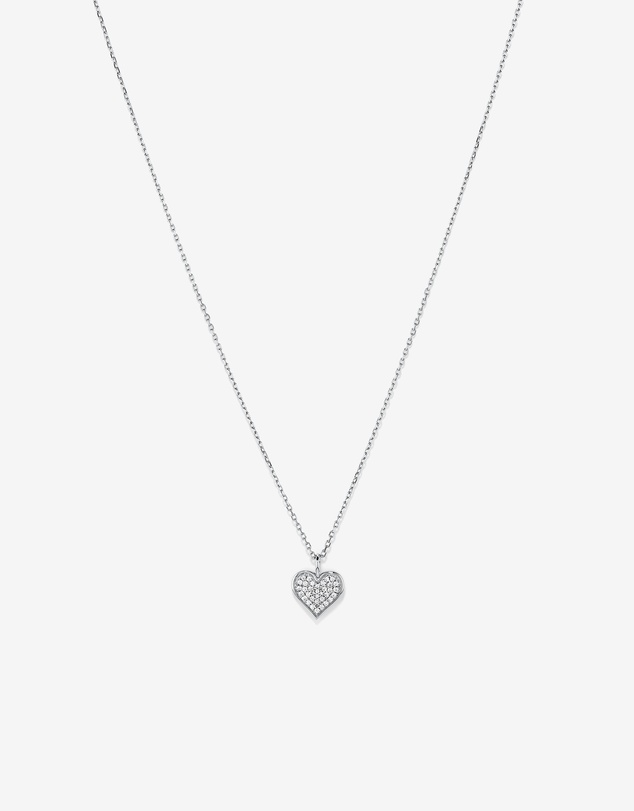 Michael Hill - Cubic Zirconia Closed Heart Pendant Necklace in Sterling Silver