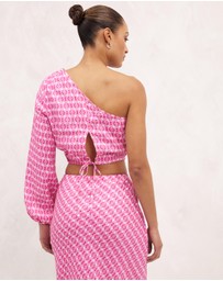 AERE - One Shoulder Linen Top