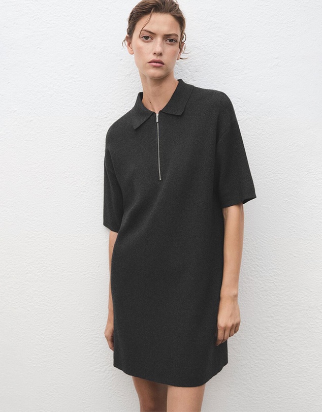 M.N.G - Knitted Dress With Polo Neck